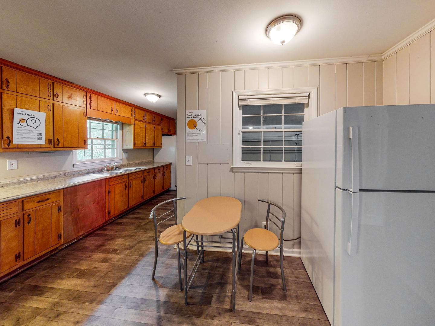 Common spaces including the kitchen