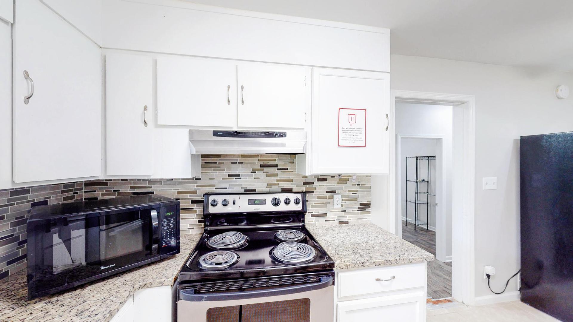 Common spaces including the kitchen