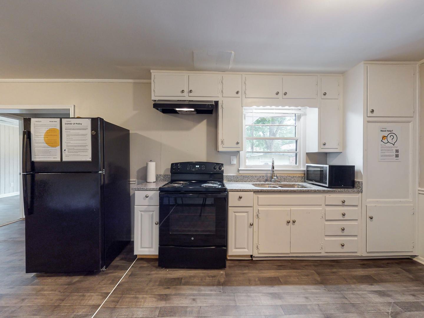 Common spaces including the kitchen
