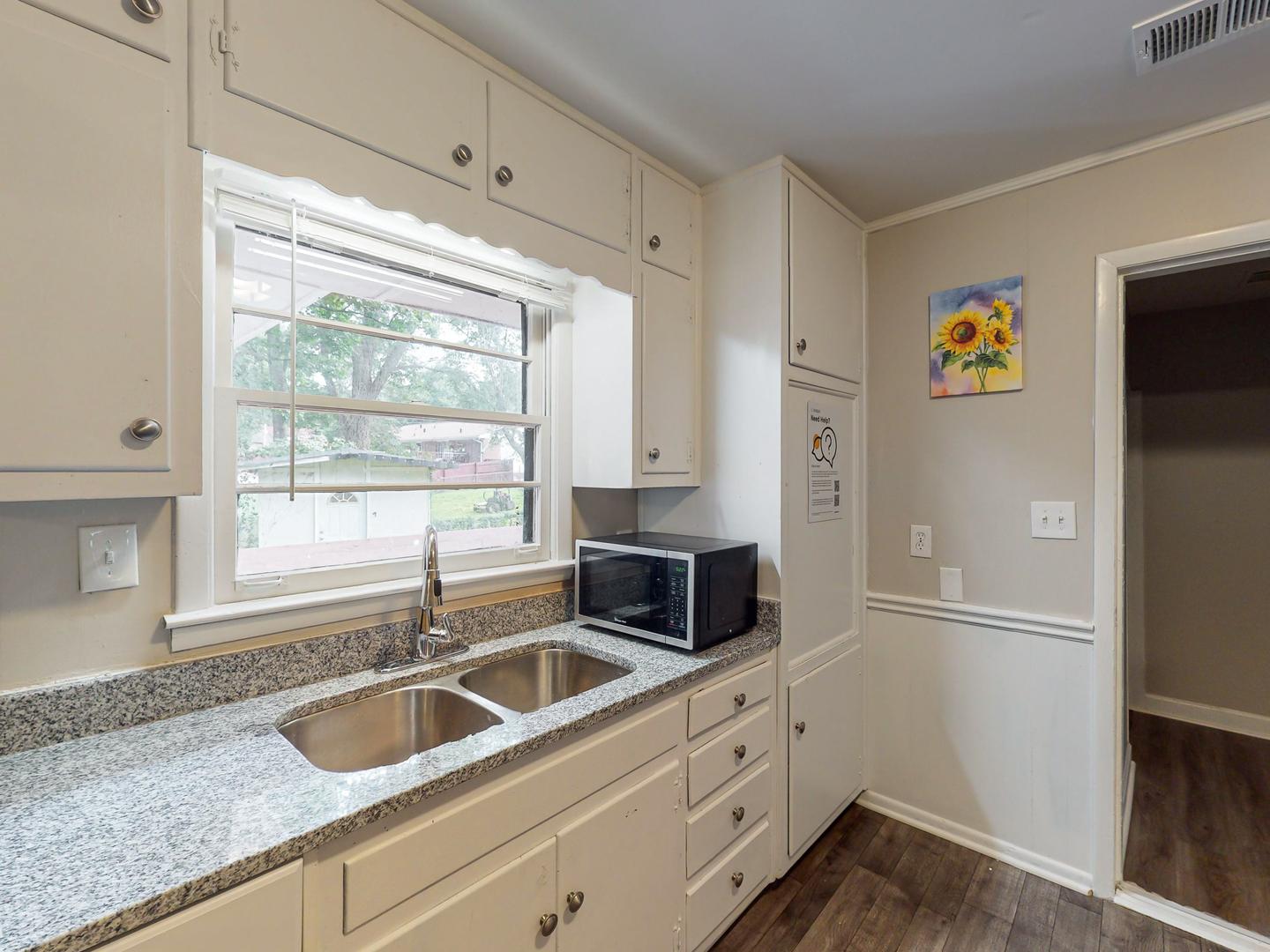Common spaces including the kitchen
