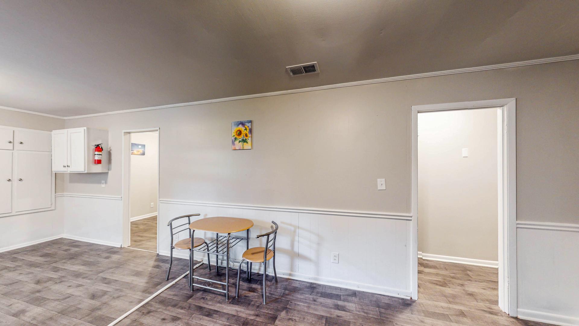Common spaces including the kitchen