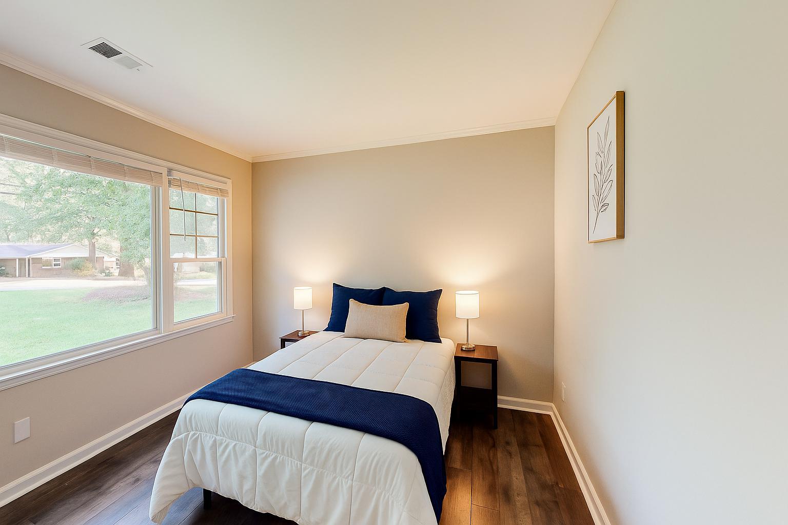 Recently remodeled private bedroom