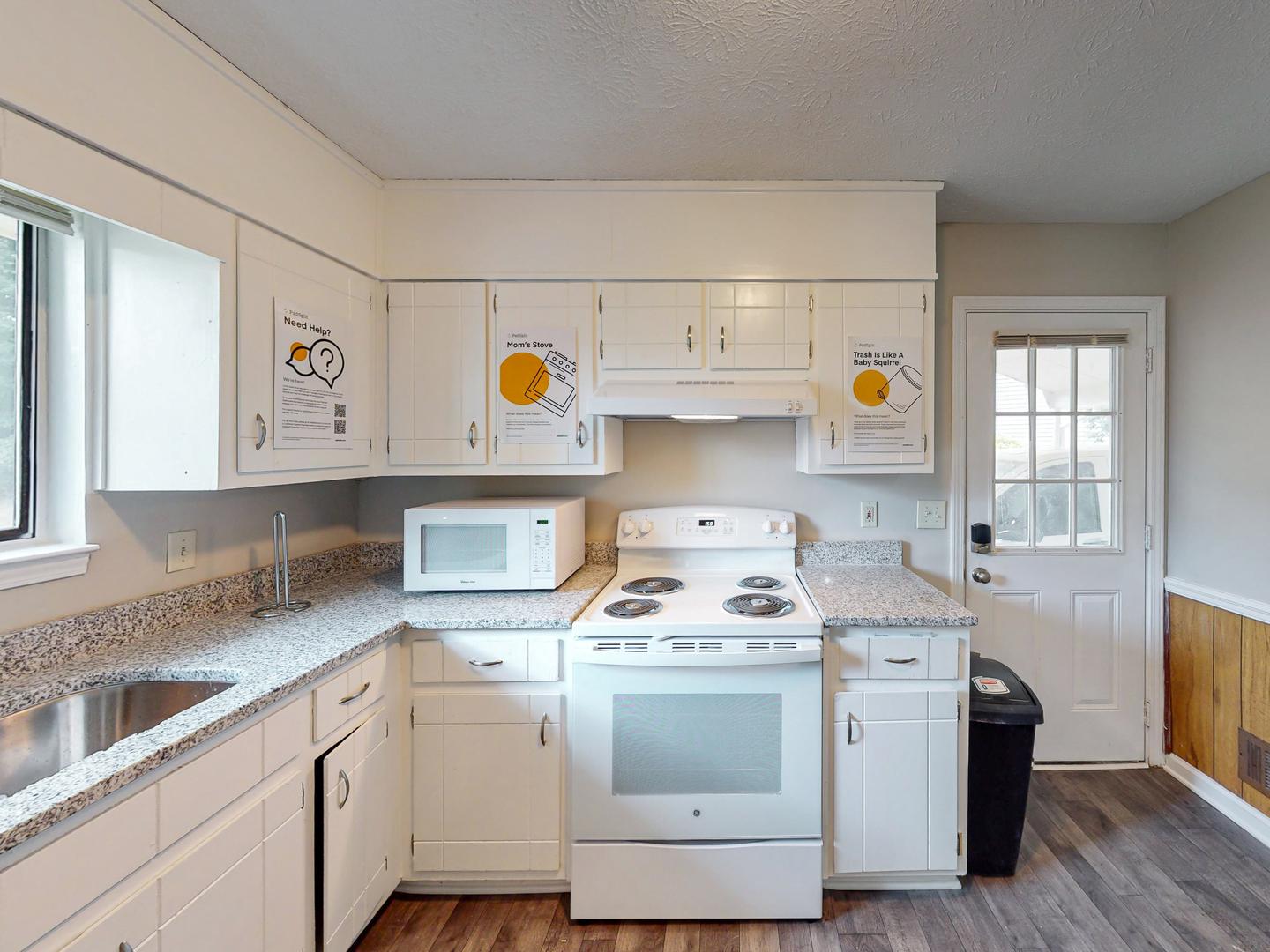 Common spaces including the kitchen