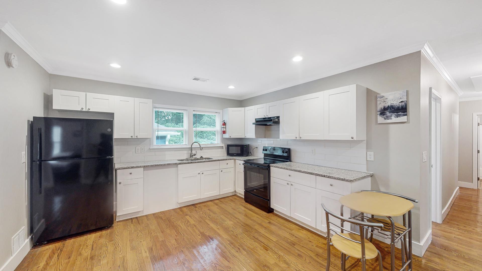 Common spaces including the kitchen