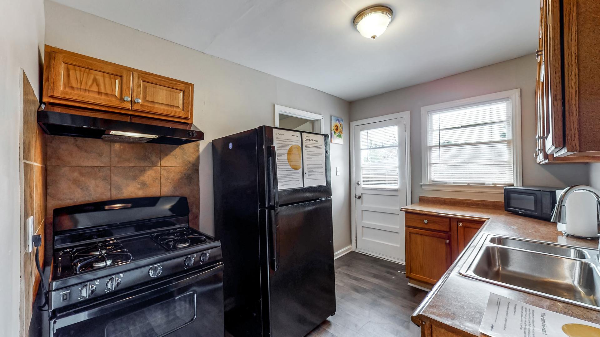 Common spaces including the kitchen