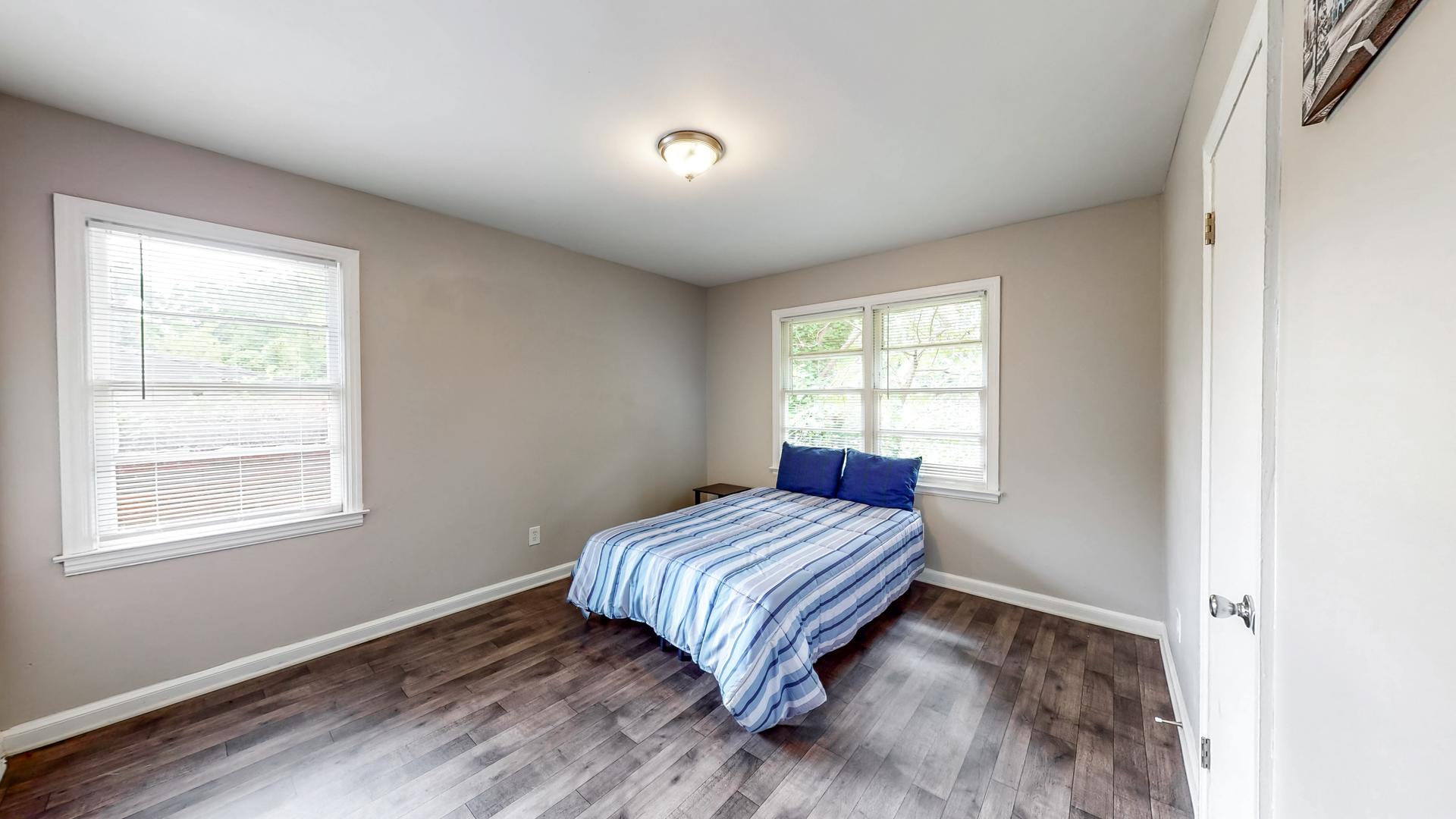 bedroom, detected: window blind, bed