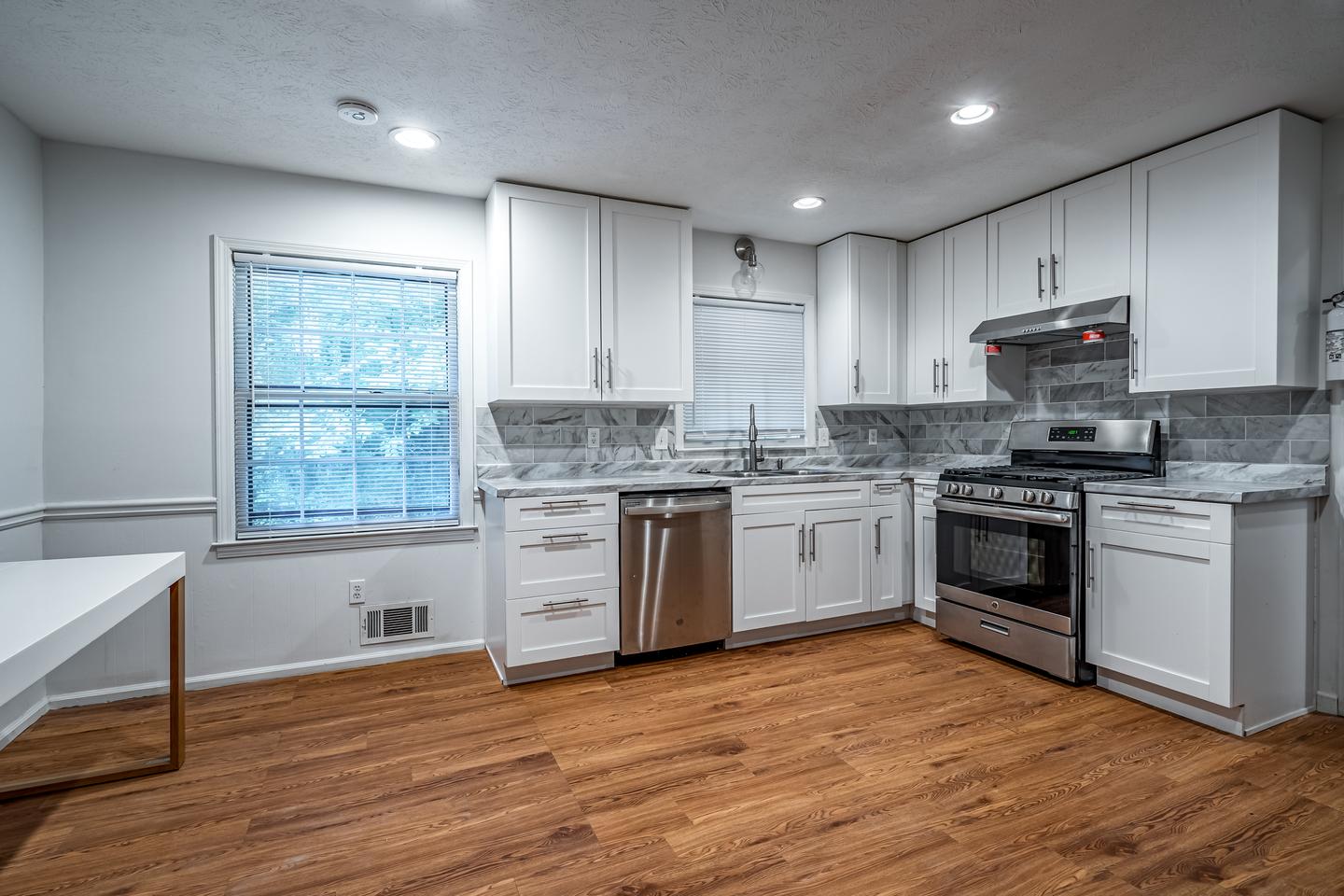 Common spaces including the kitchen
