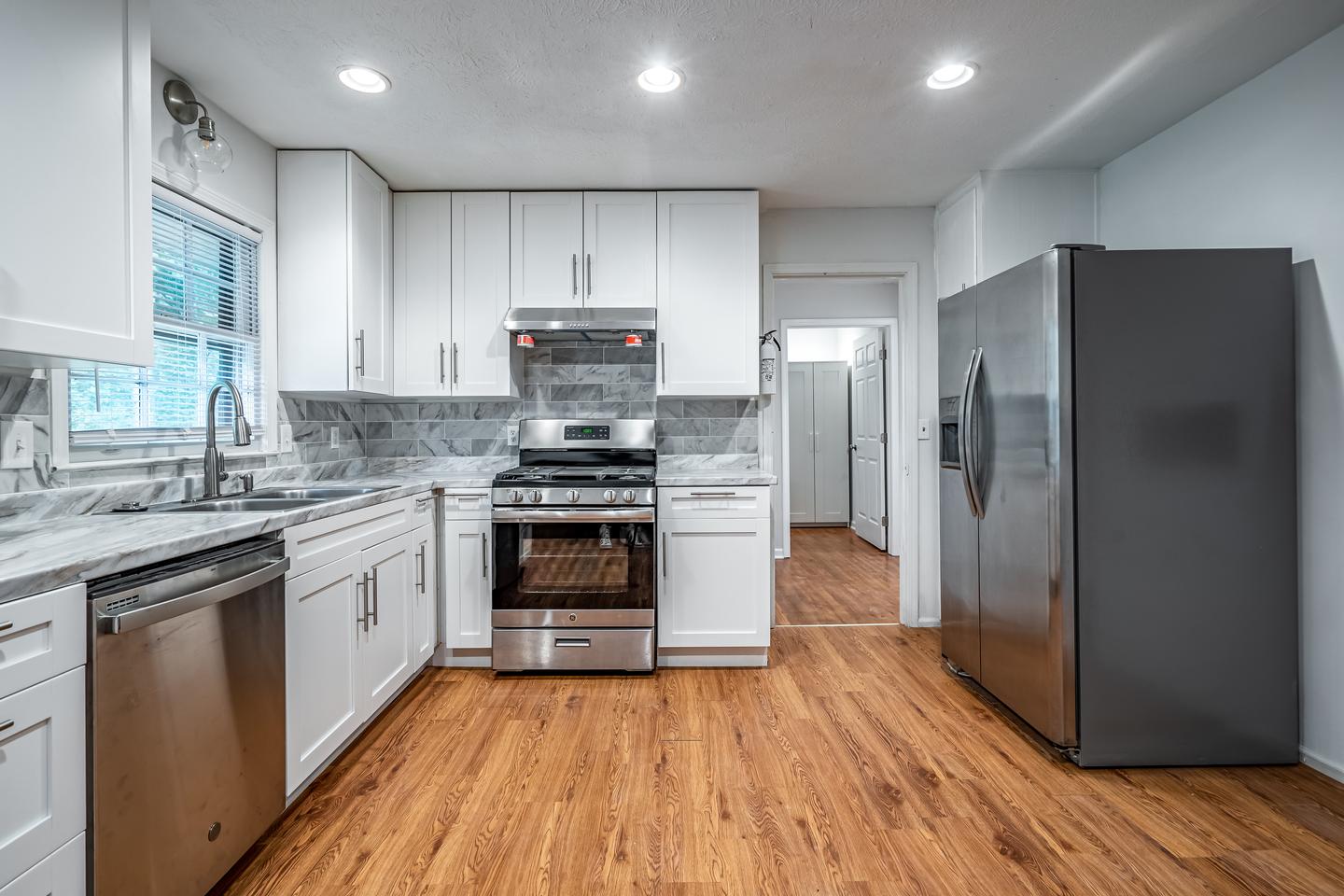 Common spaces including the kitchen
