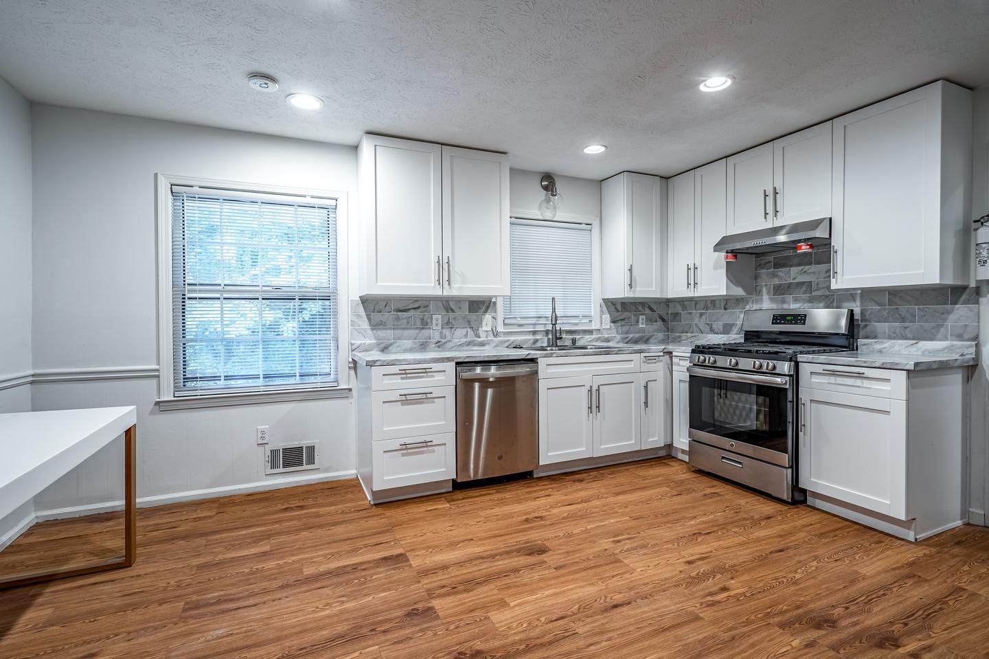 Common spaces including the kitchen