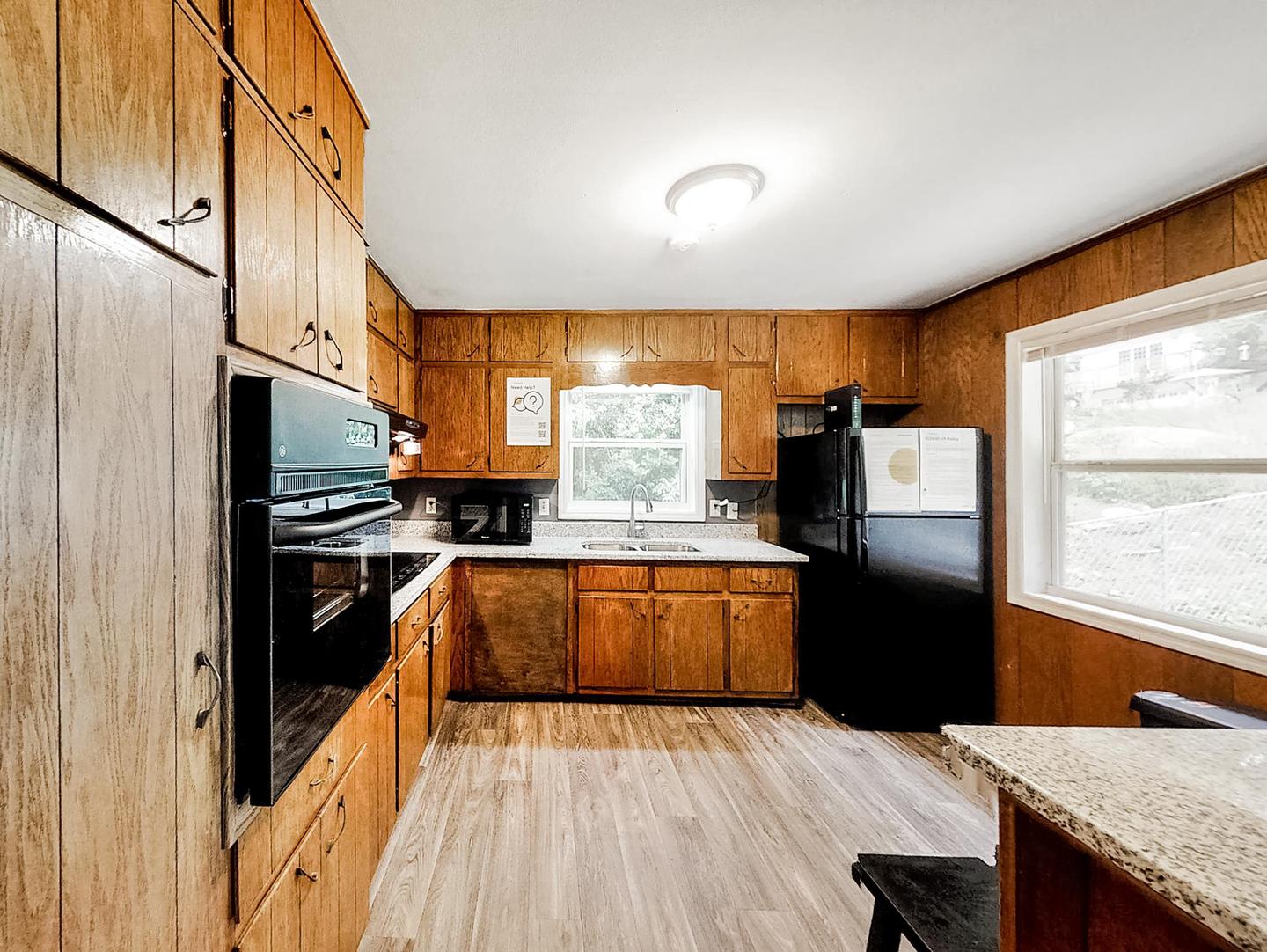 Common spaces including the kitchen