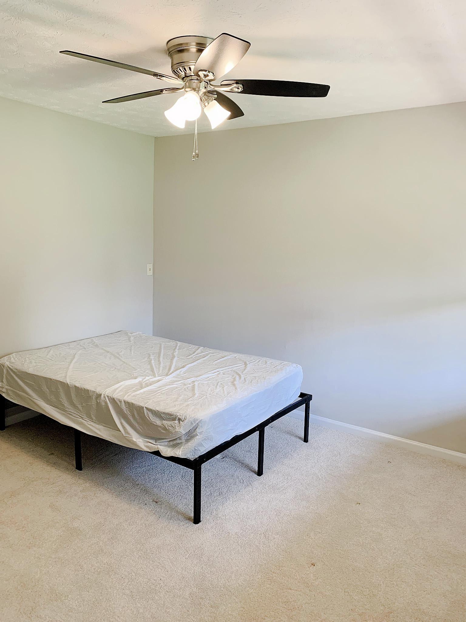 bedroom, detected: bed, fan