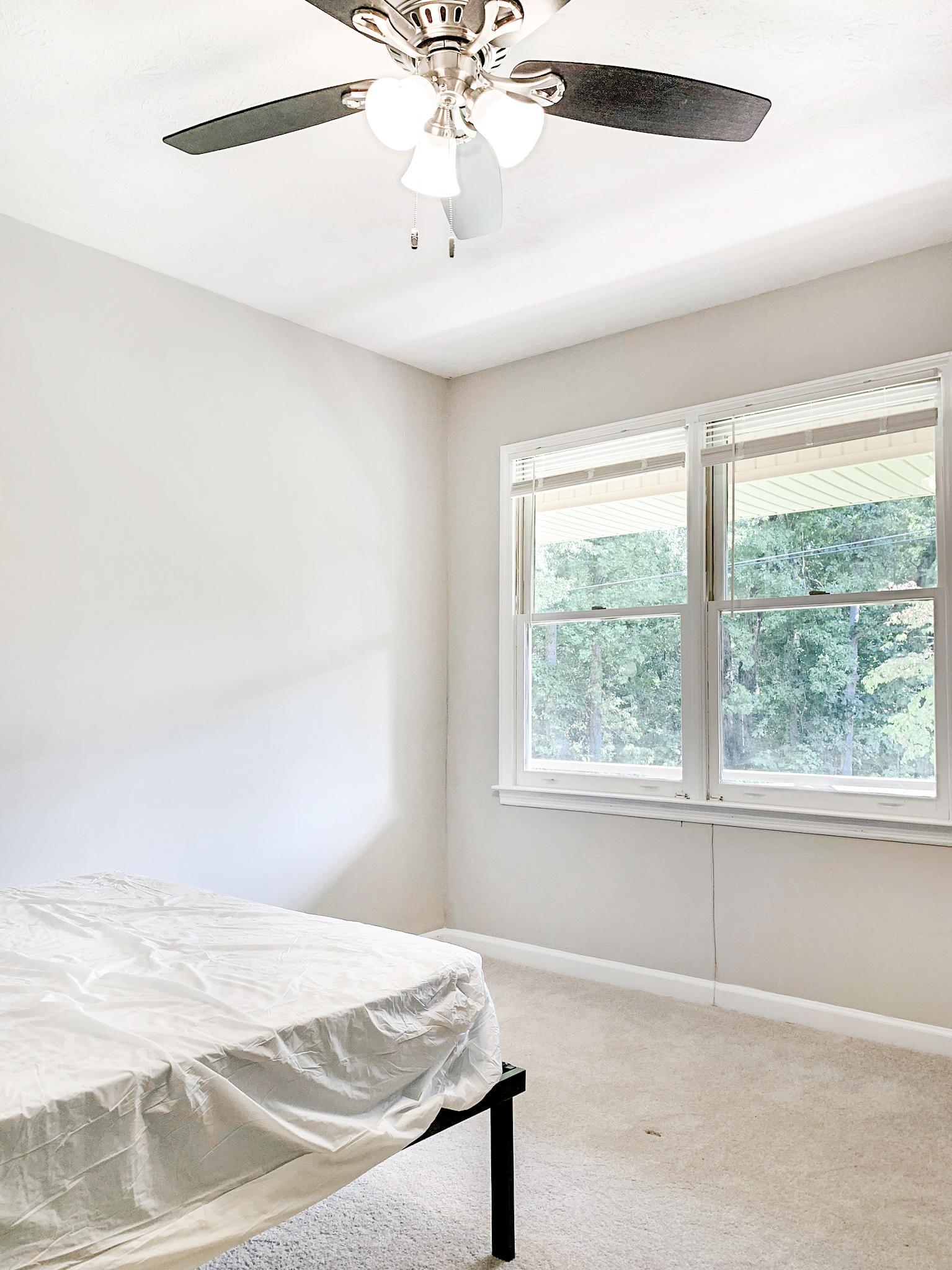 bedroom, detected: bed, fan