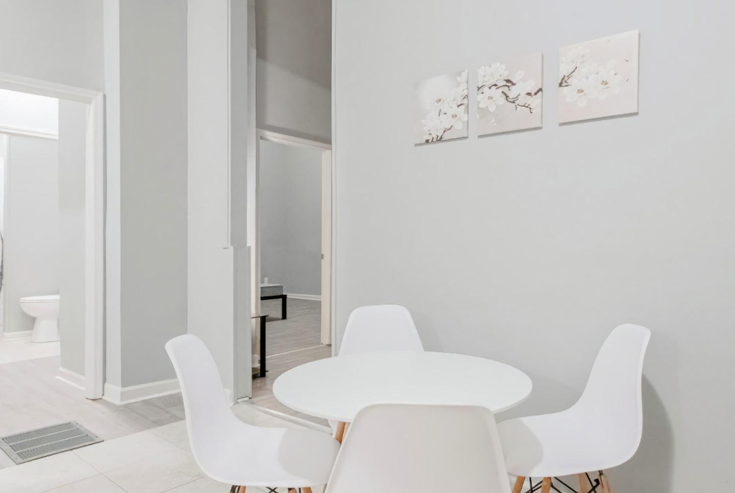Common spaces including the kitchen