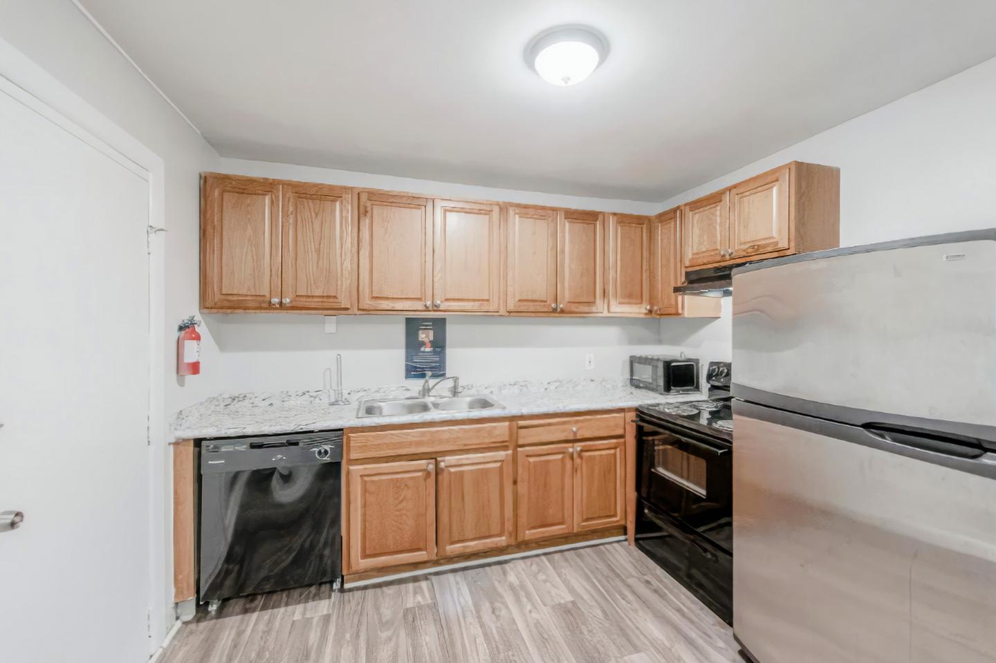 Common spaces including the kitchen