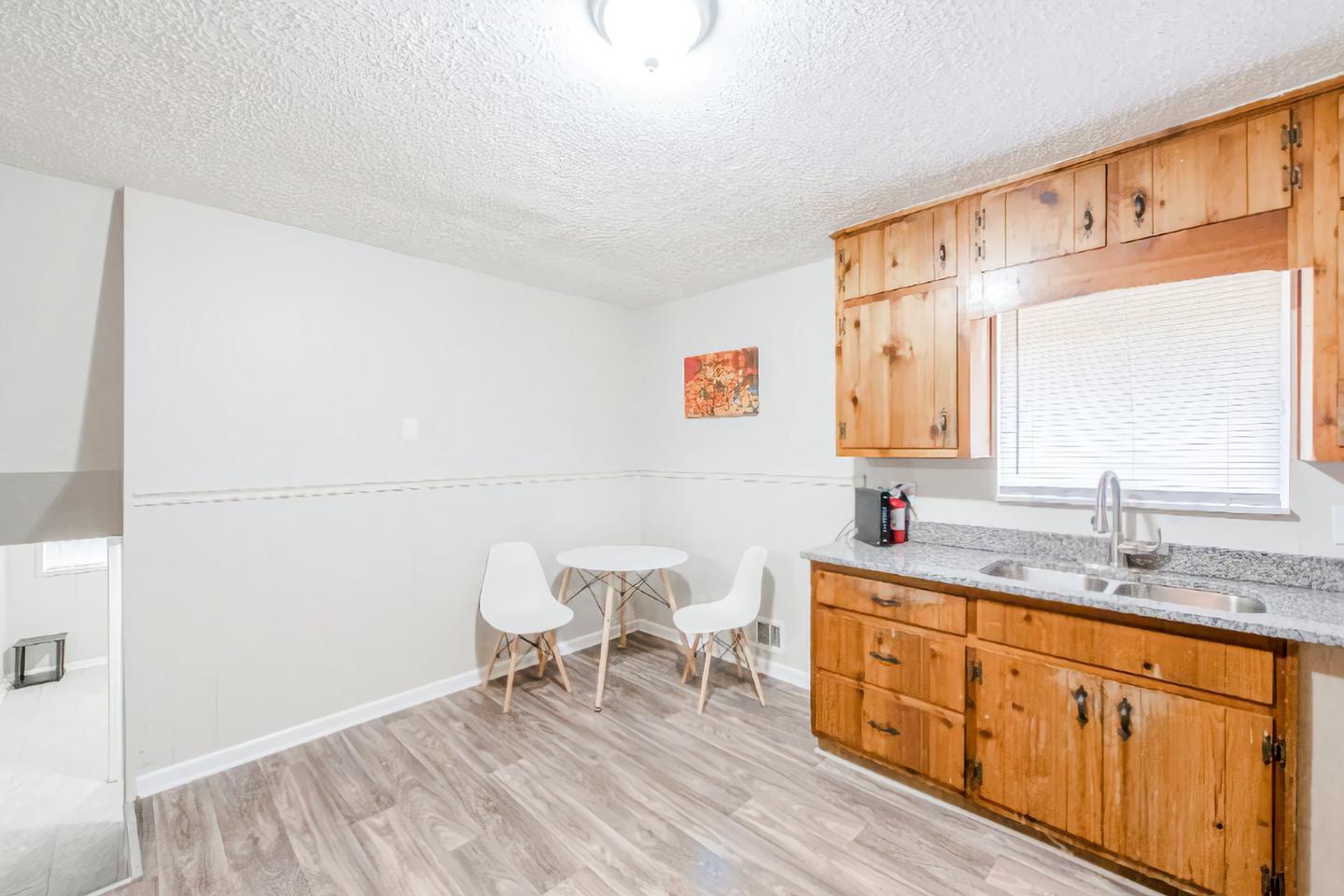 Common spaces including the kitchen