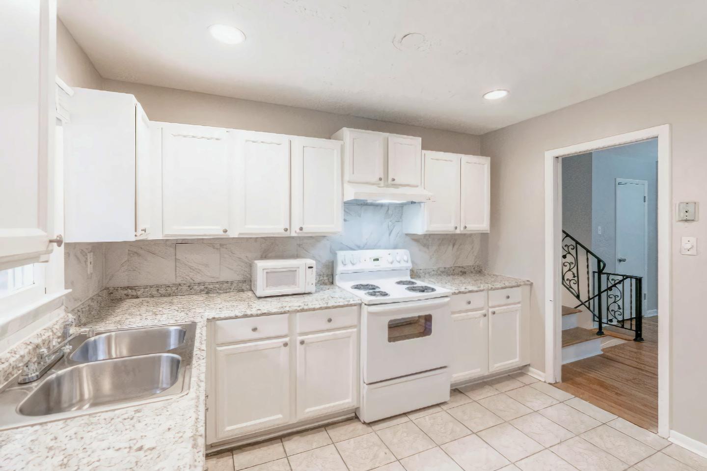 Common spaces including the kitchen