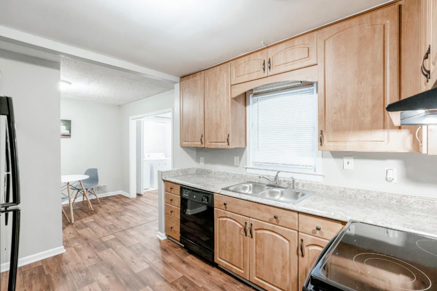 Common spaces including the kitchen
