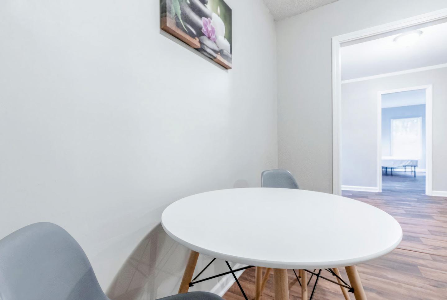 Common spaces including the kitchen