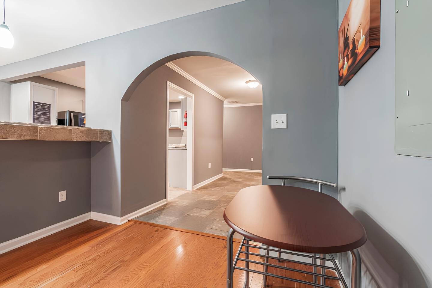 Common spaces including the kitchen