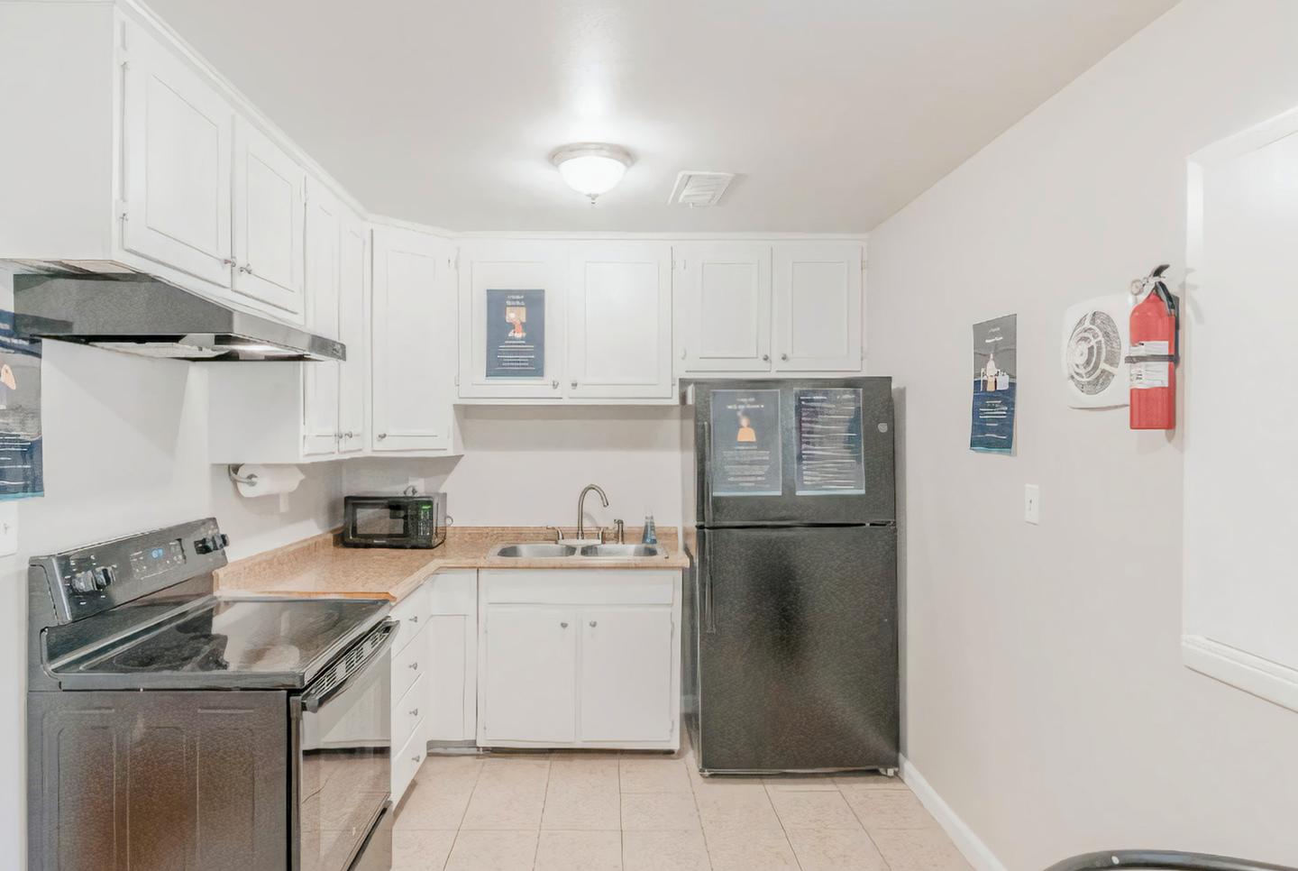 Common spaces including the kitchen