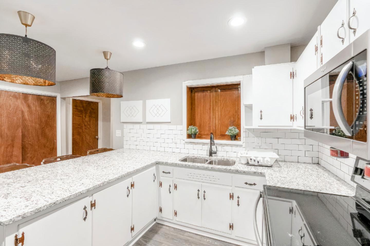 Common spaces including the kitchen