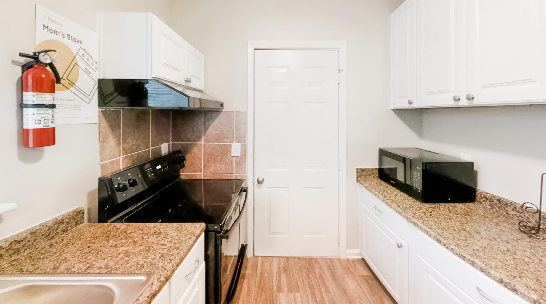 Common spaces including the kitchen
