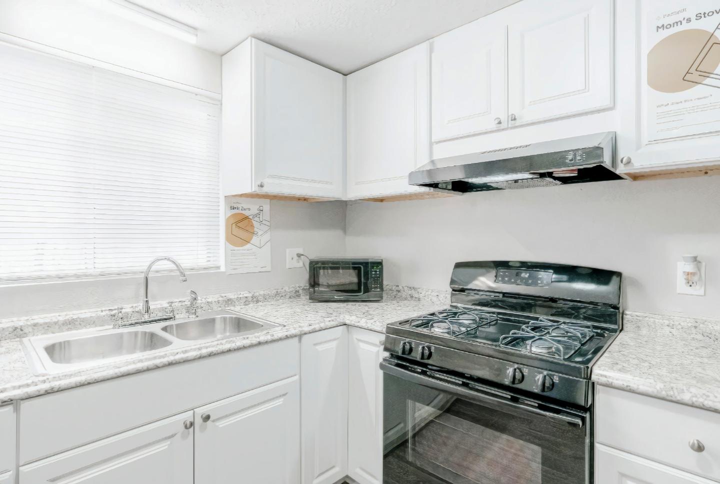 Common spaces including the kitchen