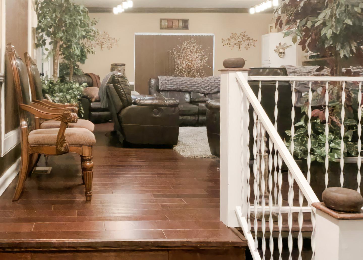 Common spaces including the kitchen