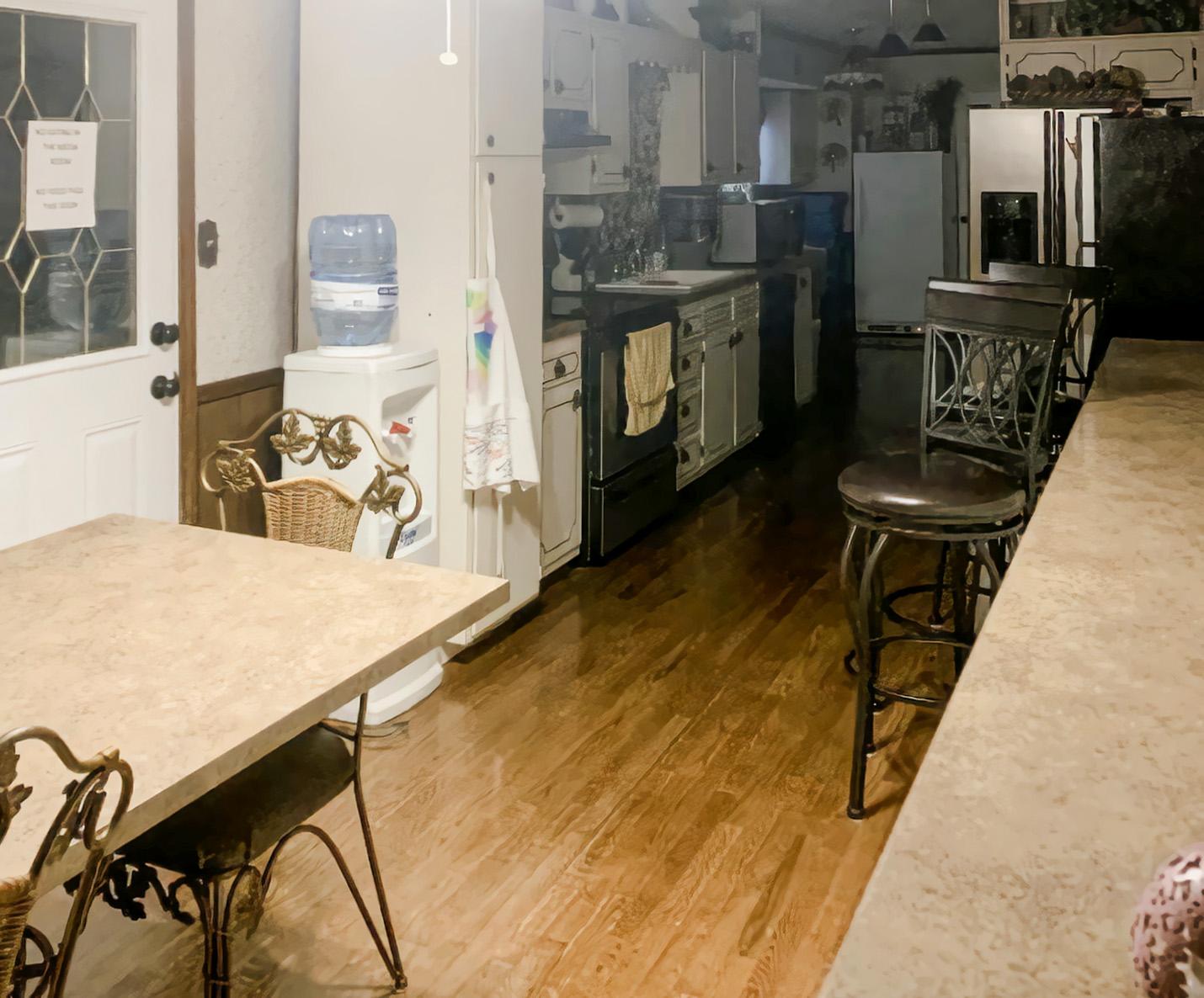 Common spaces including the kitchen
