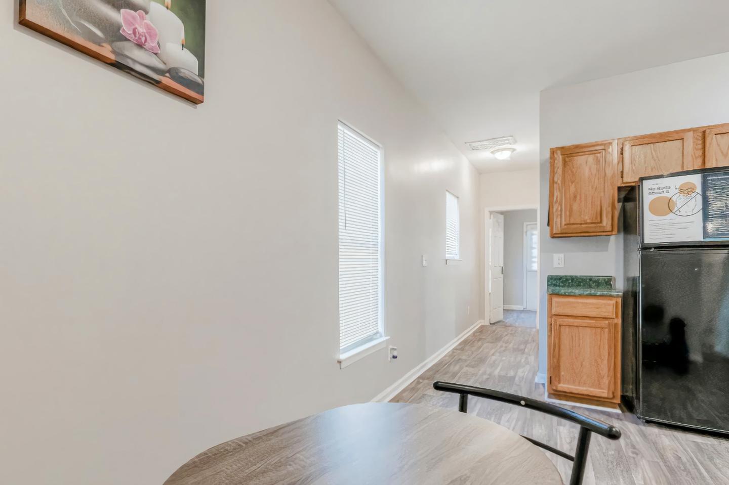Common spaces including the kitchen