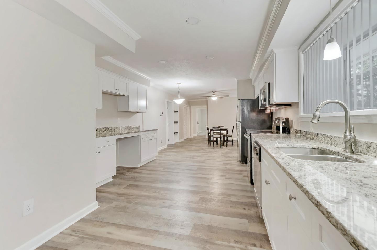 Common spaces including the kitchen