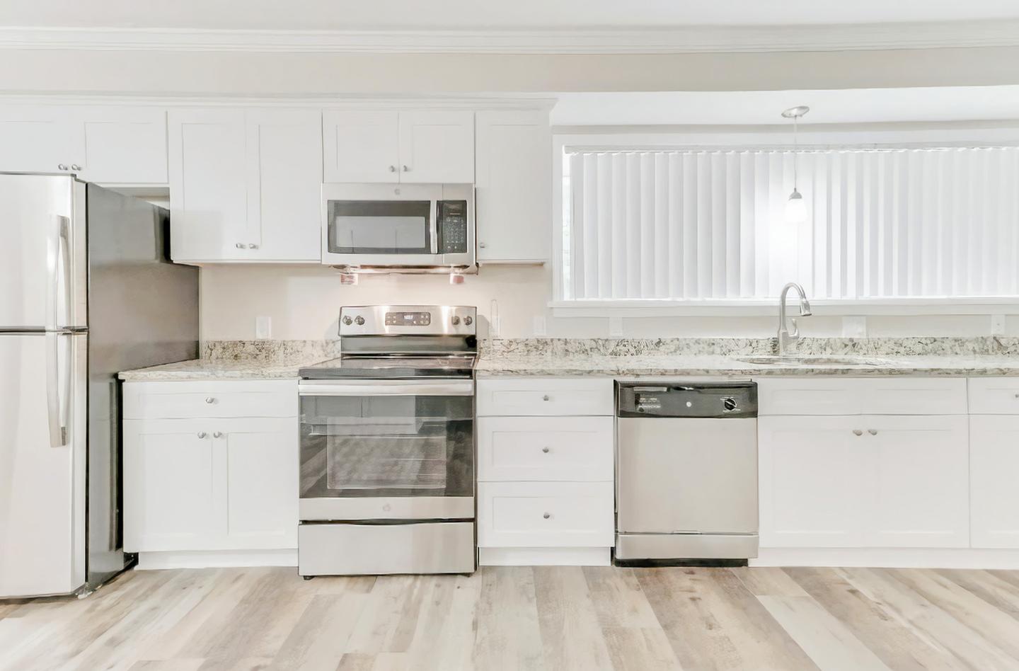Common spaces including the kitchen