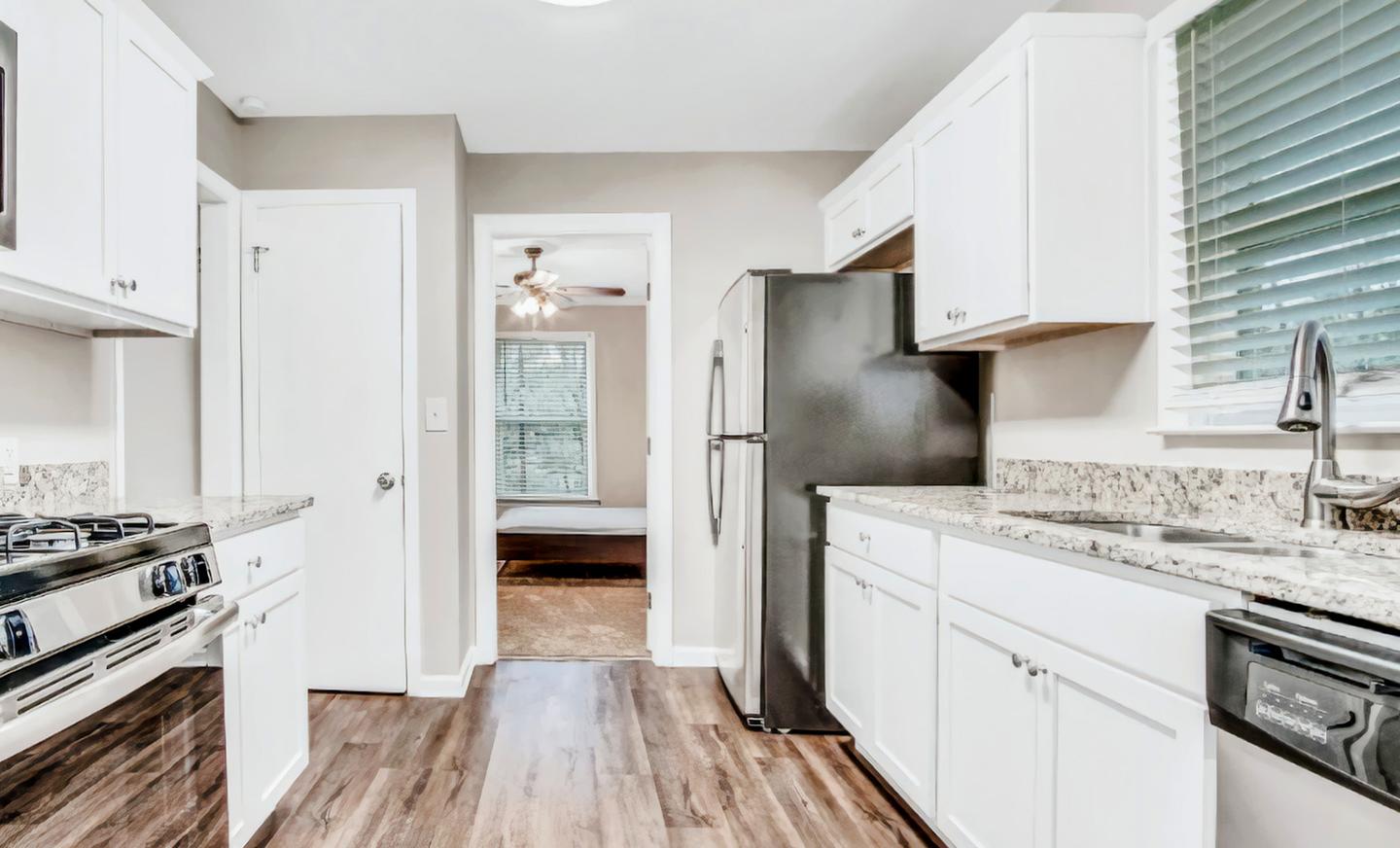 Common spaces including the kitchen