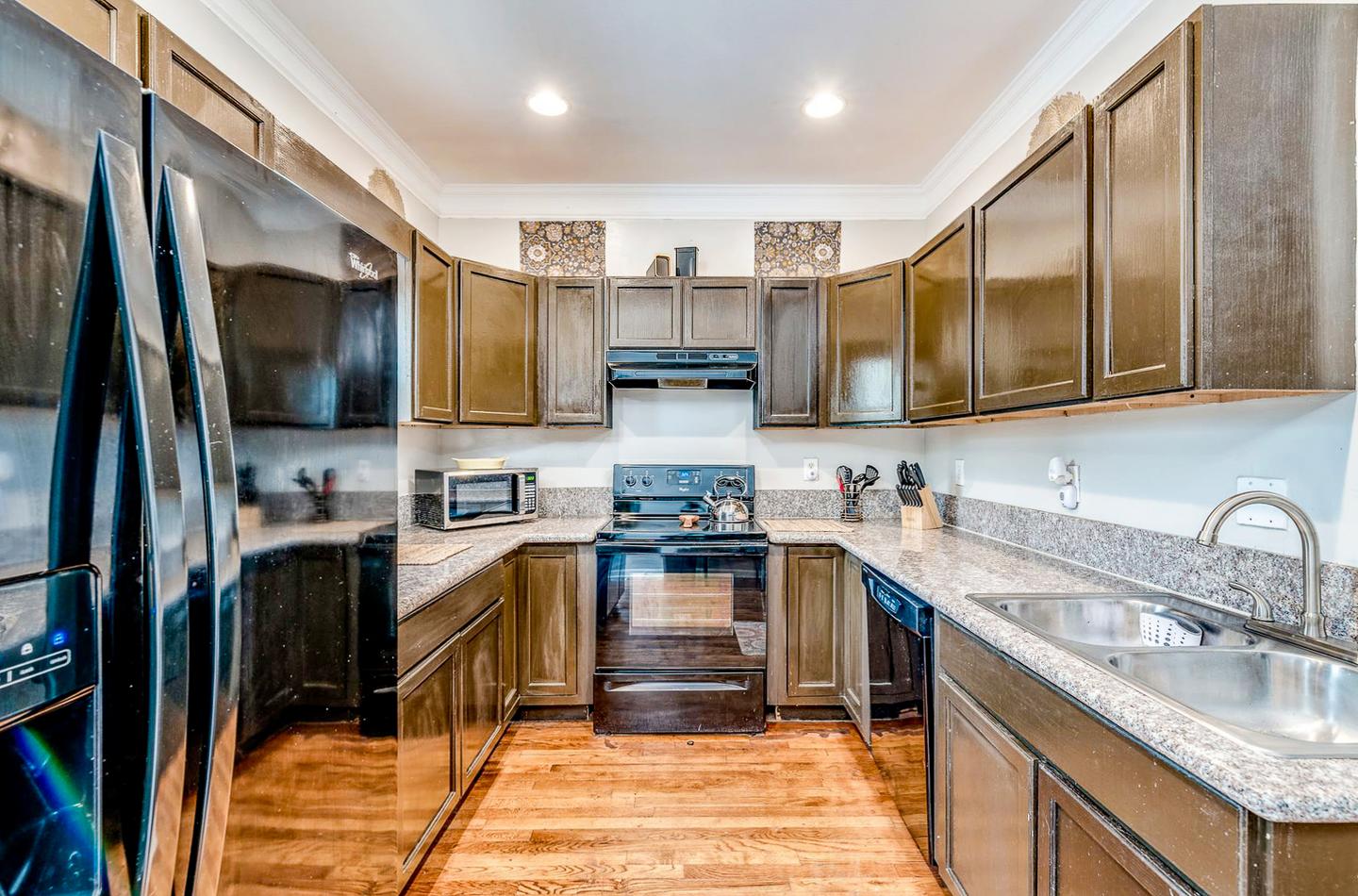 Common spaces including the kitchen