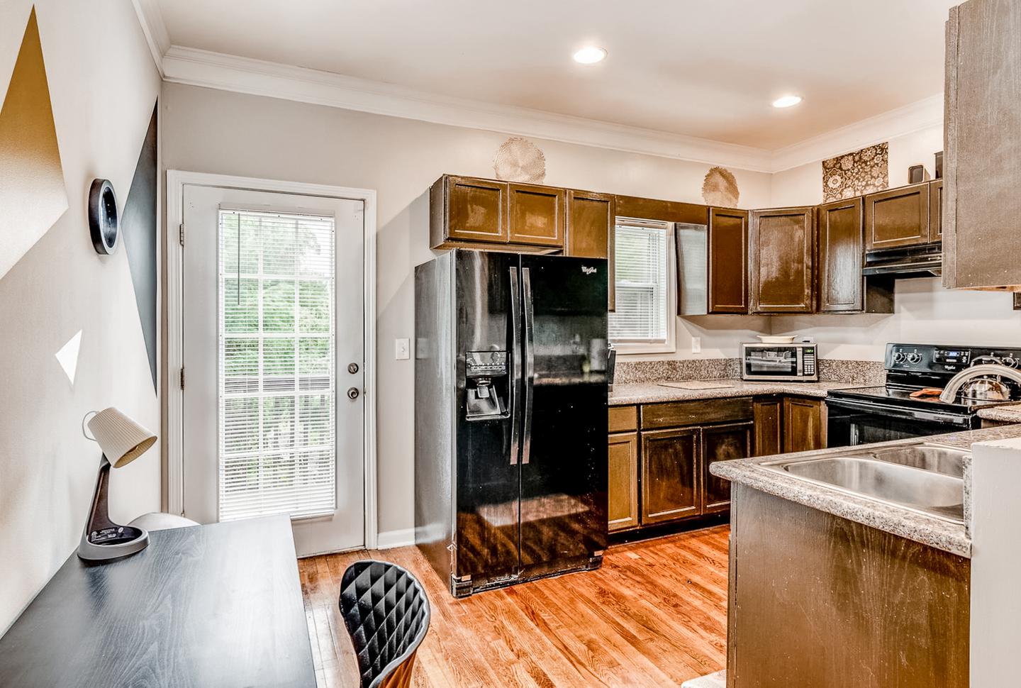 Common spaces including the kitchen