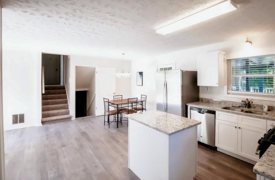 Common spaces including the kitchen