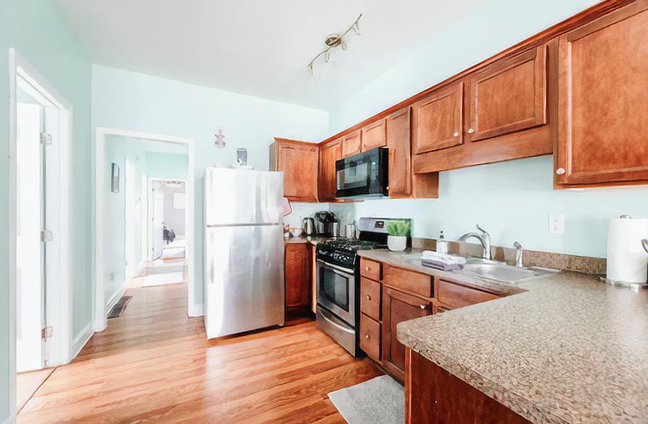 Common spaces including the kitchen