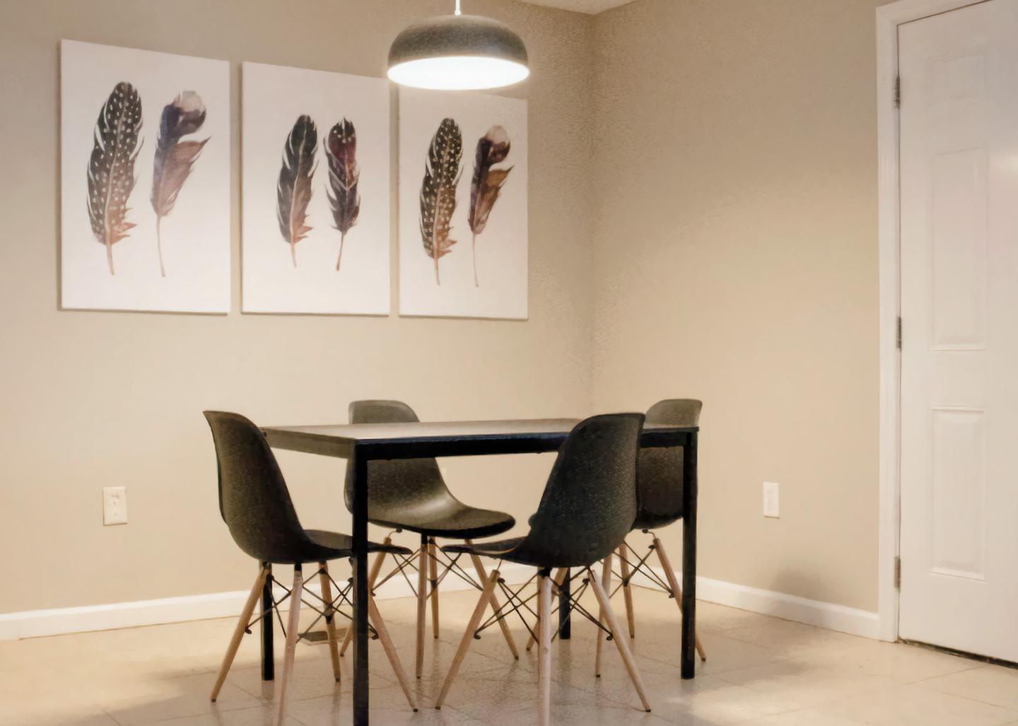 Common spaces including the kitchen
