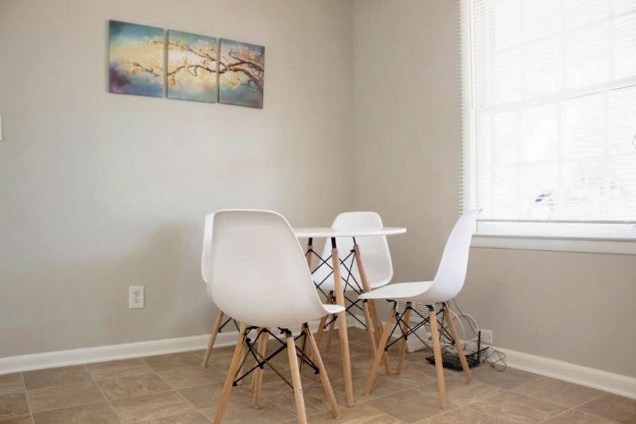 Common spaces including the kitchen