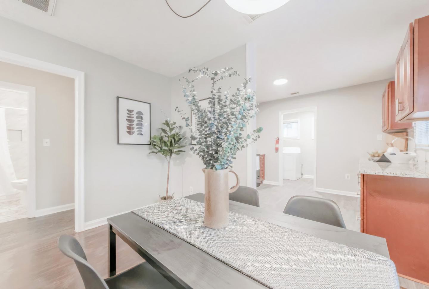 Common spaces including the kitchen