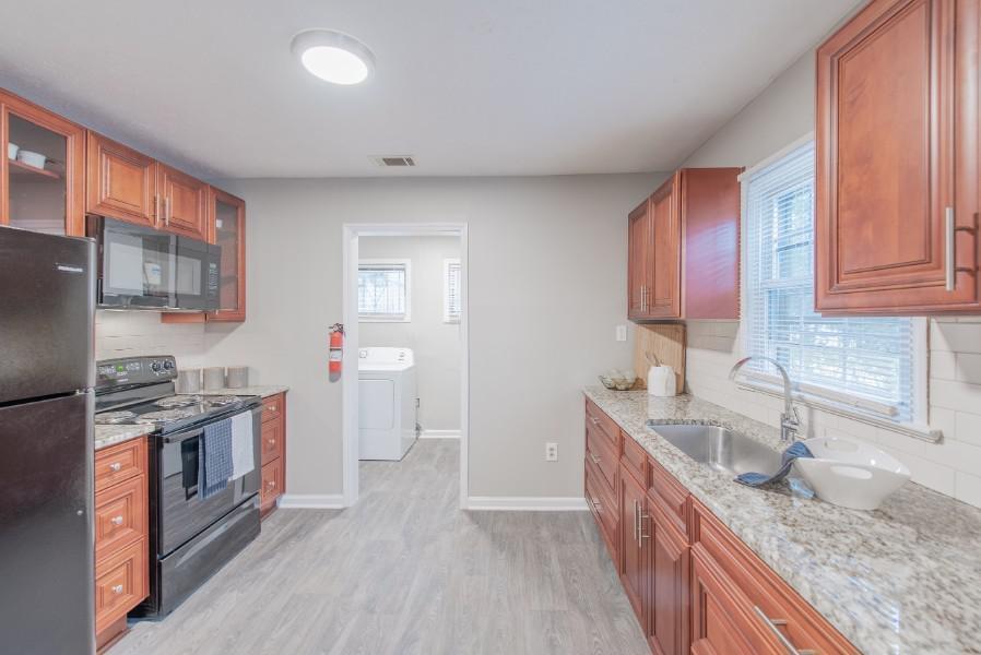 Common spaces including the kitchen
