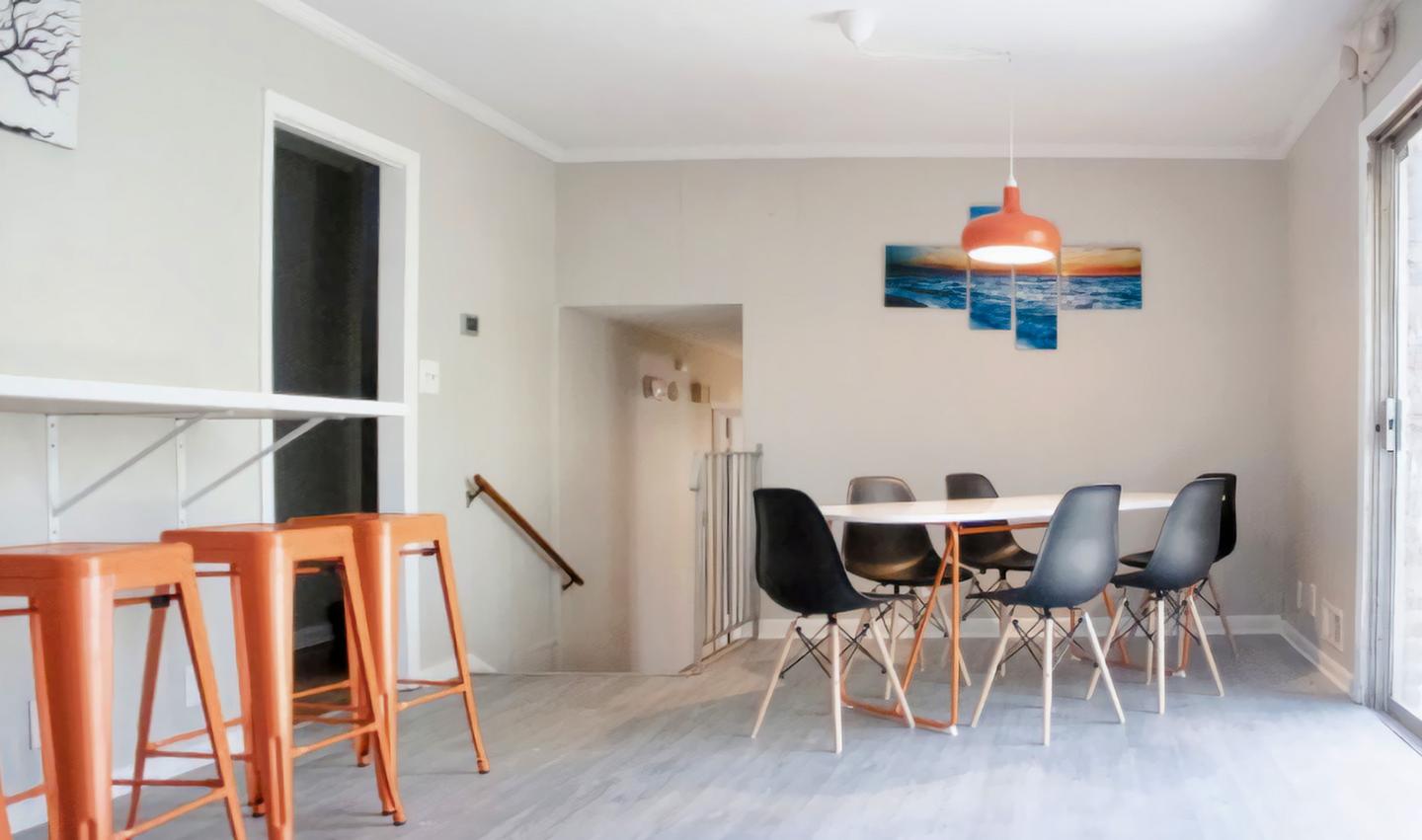 Common spaces including the kitchen