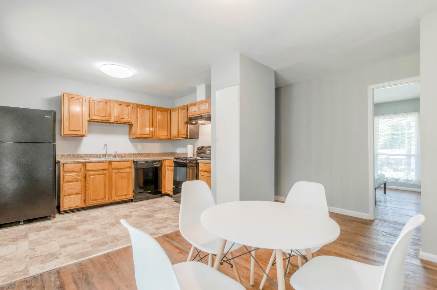 Common spaces including the kitchen