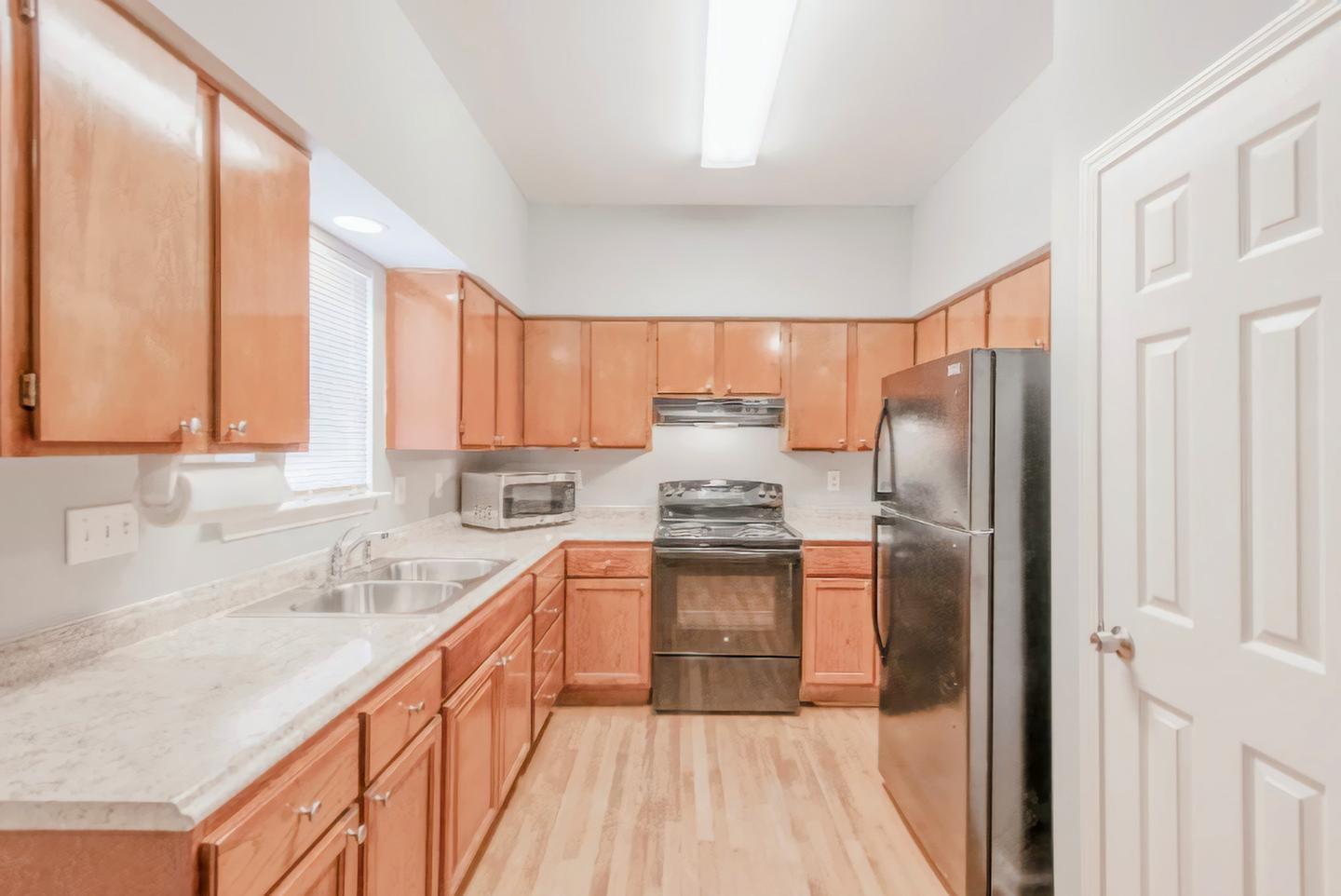 Common spaces including the kitchen