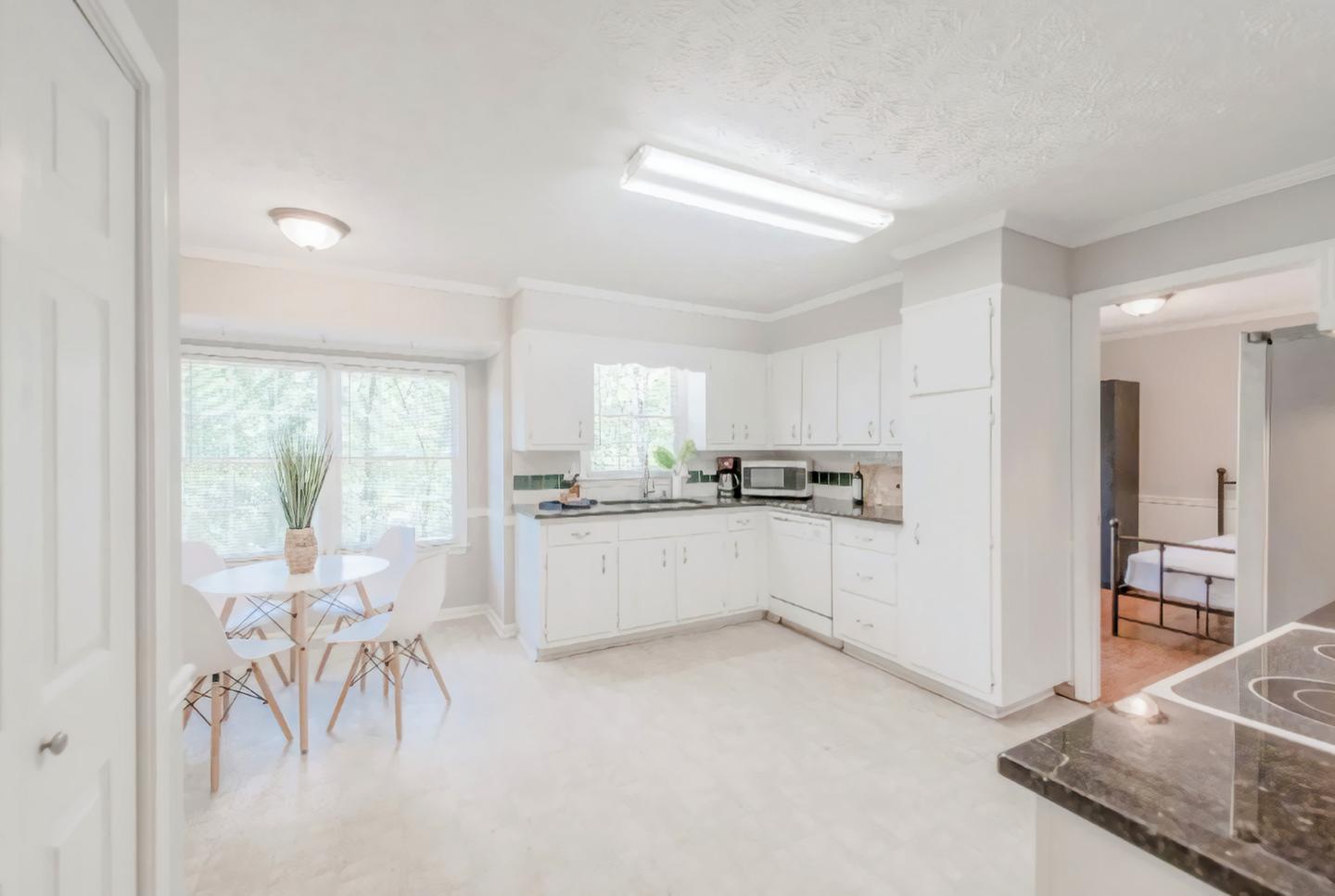 Common spaces including the kitchen