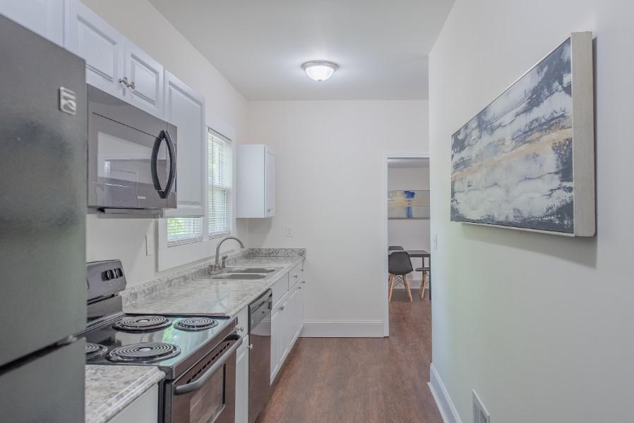 Common spaces including the kitchen