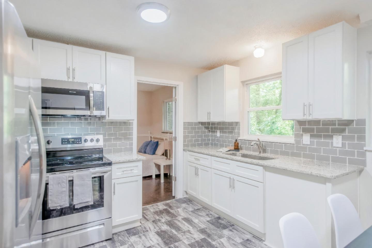 Common spaces including the kitchen
