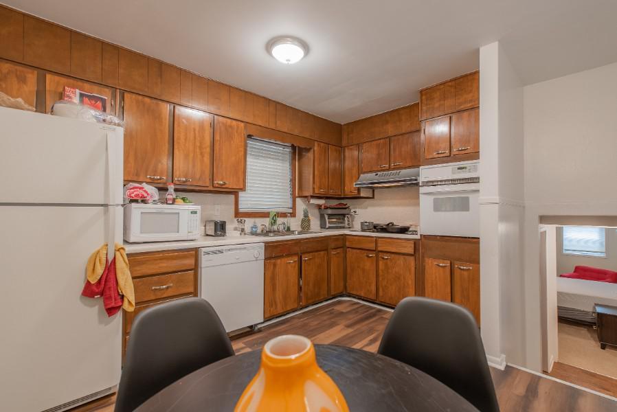 Common spaces including the kitchen