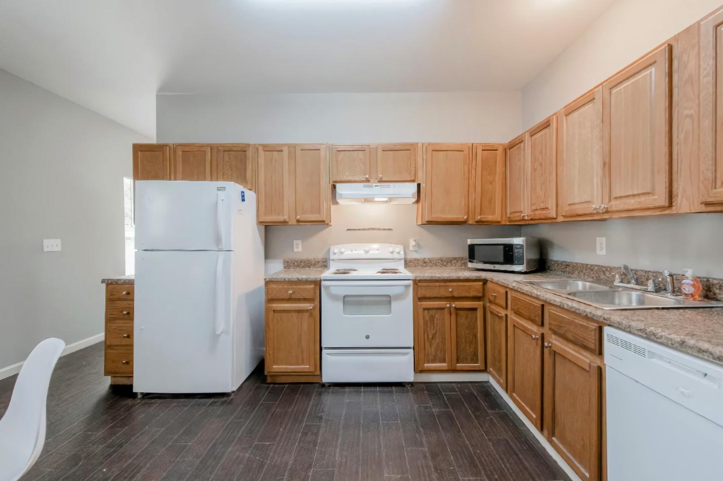 Common spaces including the kitchen