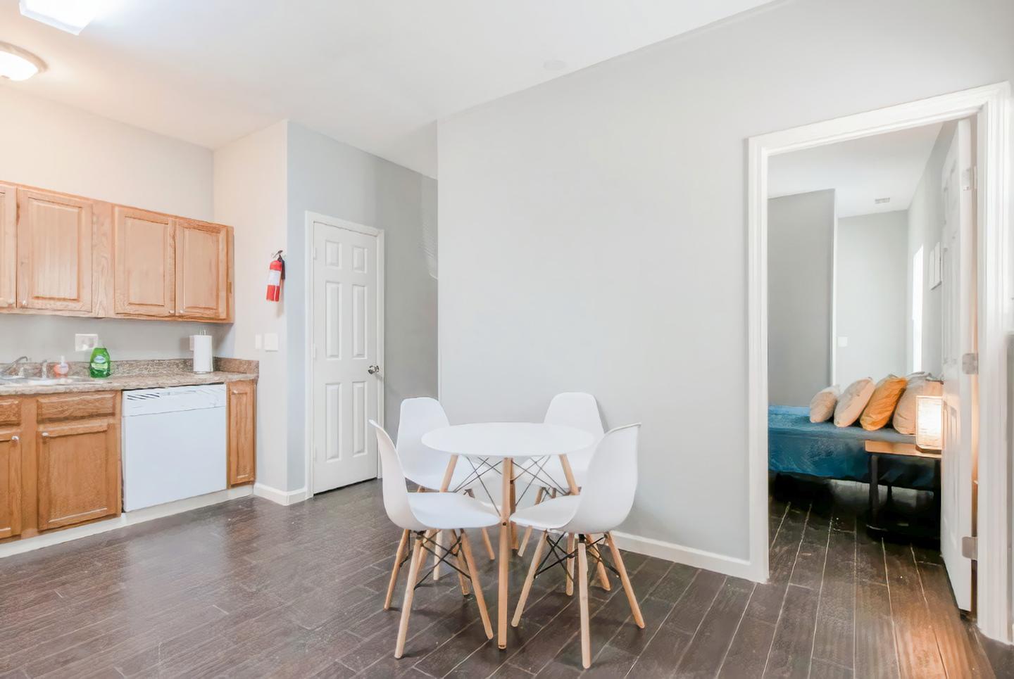 Common spaces including the kitchen